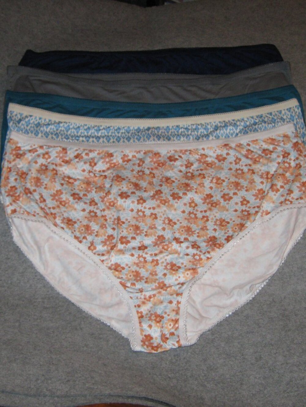 Muk Luks 5-Pack Cloud Knit Comfort Panty Brief 3X Blue Geo